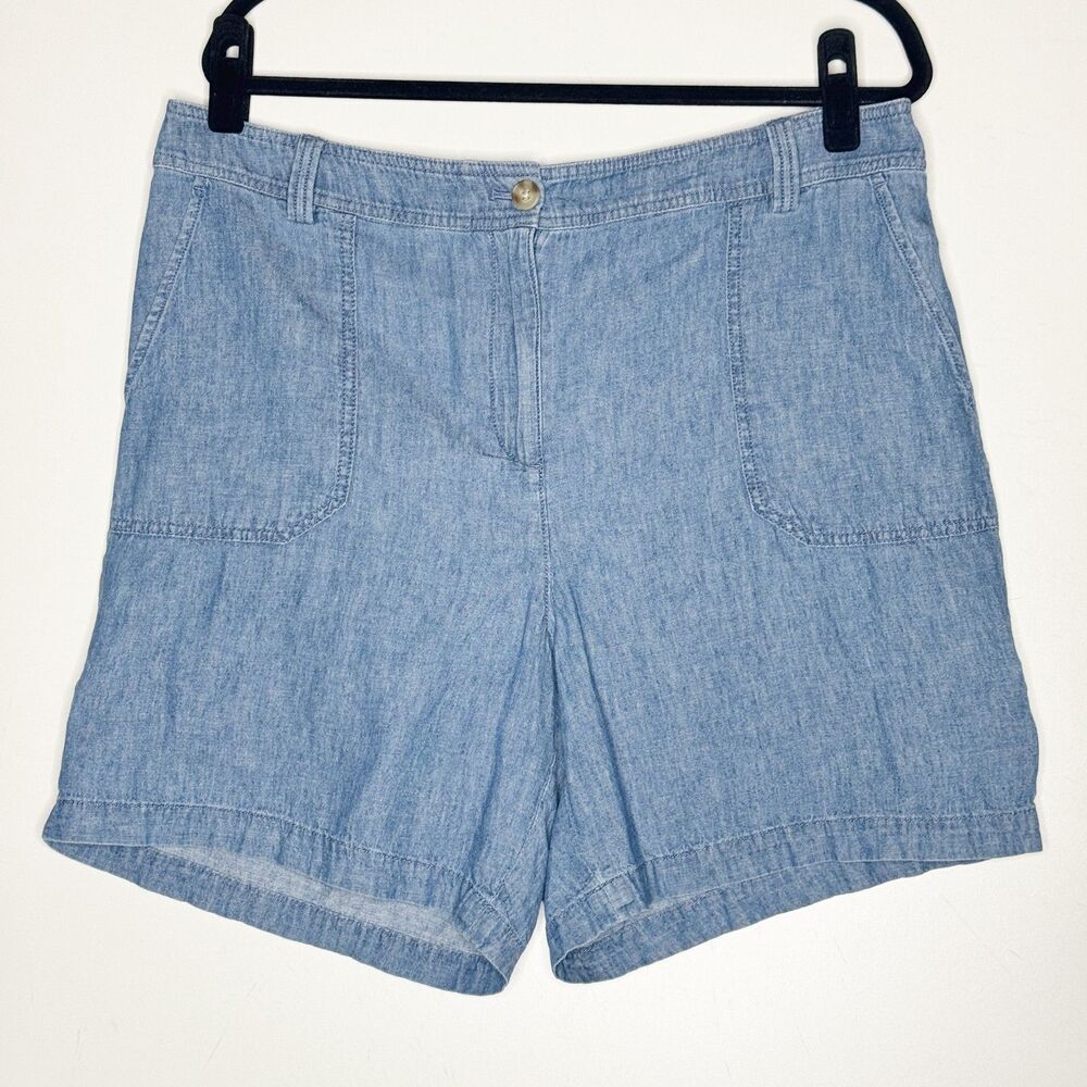 Talbots 2023 Linen Cotton High Waist Shorts Women's Size 14 - Picture 2 of 7